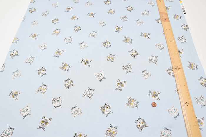 Cotton Oxford Fabric - Ribbon cat - nomura tailor