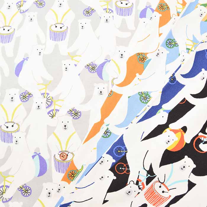 Cotton Oxford Fabric - Little Zoo - KUMAcircus - nomura tailor