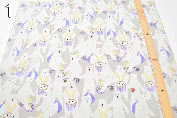 Cotton Oxford Fabric - Little Zoo - KUMAcircus - nomura tailor