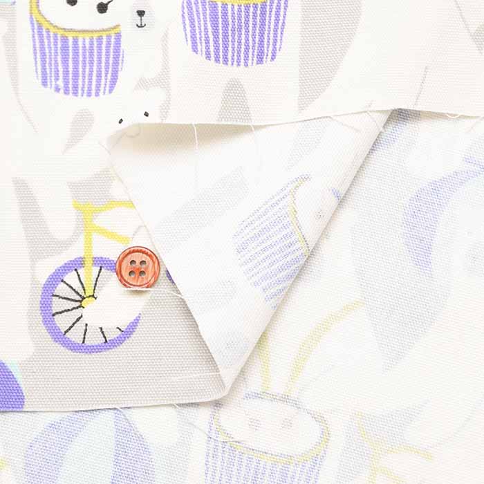 Cotton Oxford Fabric - Little Zoo - KUMAcircus - nomura tailor