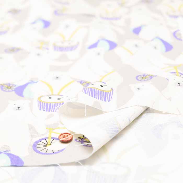 Cotton Oxford Fabric - Little Zoo - KUMAcircus - nomura tailor