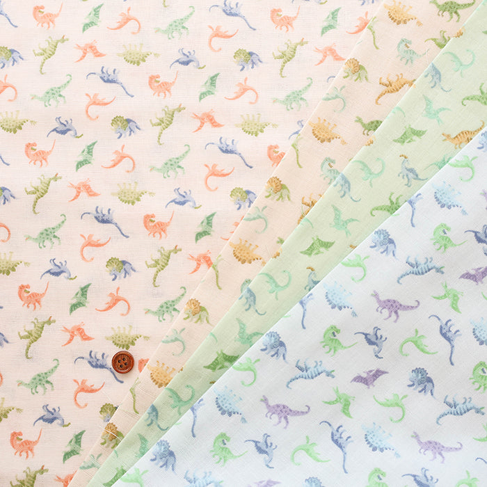 Cotton Soft Touch Double Gauze Print Fabric - Dinosaur - nomura tailor