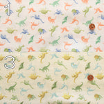 Cotton Soft Touch Double Gauze Print Fabric - Dinosaur - nomura tailor