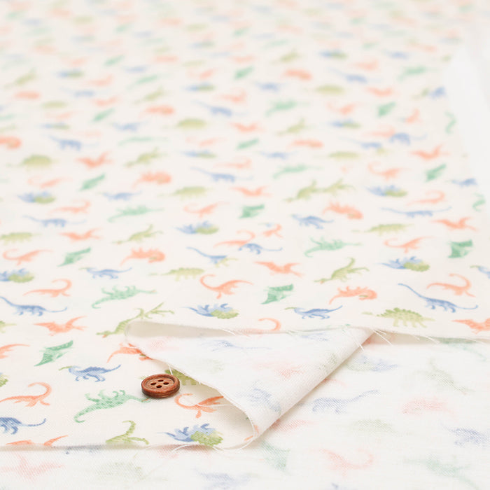 Cotton Soft Touch Double Gauze Print Fabric - Dinosaur - nomura tailor