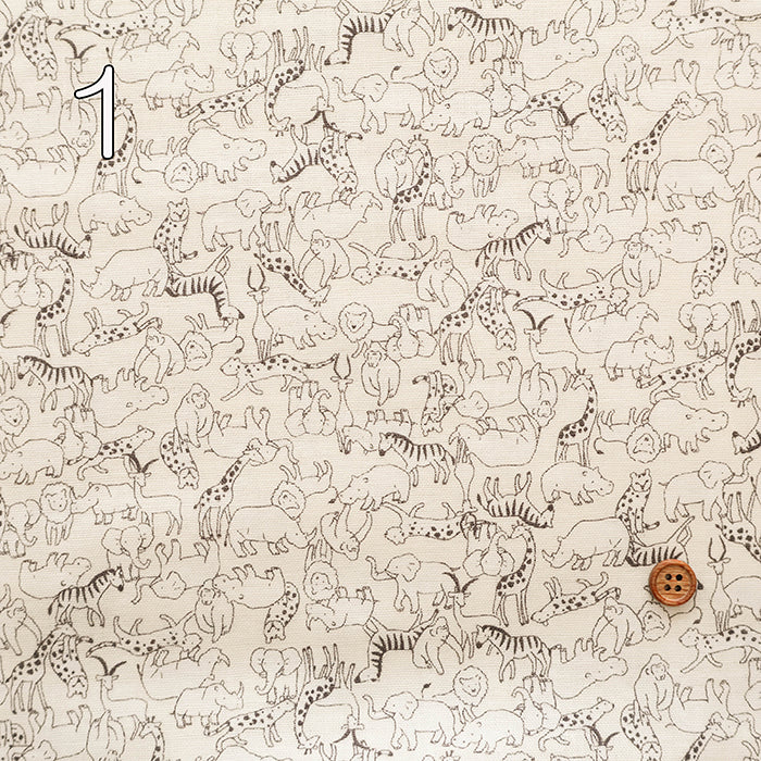 Cotton Double Gauze Print Fabric - Safari - nomura tailor