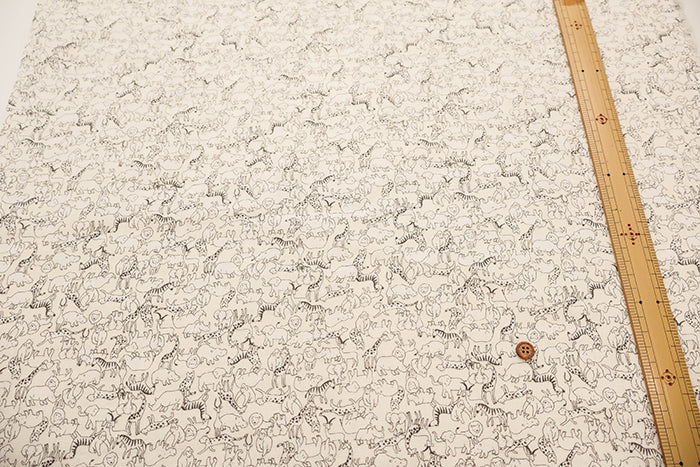 Cotton Double Gauze Print Fabric - Safari - nomura tailor