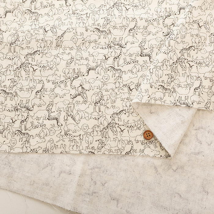Cotton Double Gauze Print Fabric - Safari - nomura tailor
