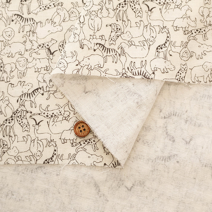 Cotton Double Gauze Print Fabric - Safari - nomura tailor