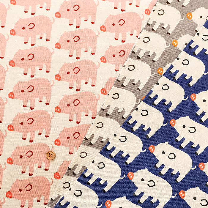Cotton Oxford Fabric - Boo Boo Pig - nomura tailor