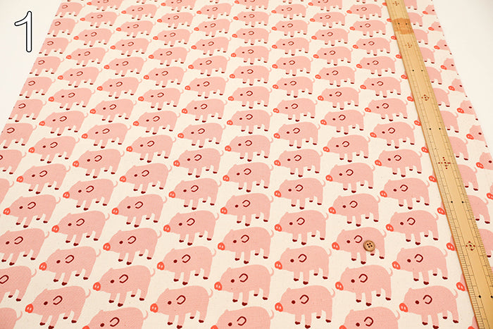 Cotton Oxford Fabric - Boo Boo Pig - nomura tailor