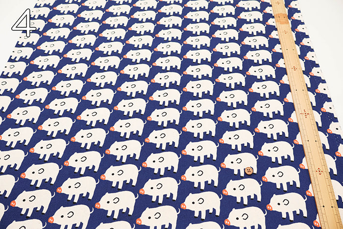Cotton Oxford Fabric - Boo Boo Pig - nomura tailor
