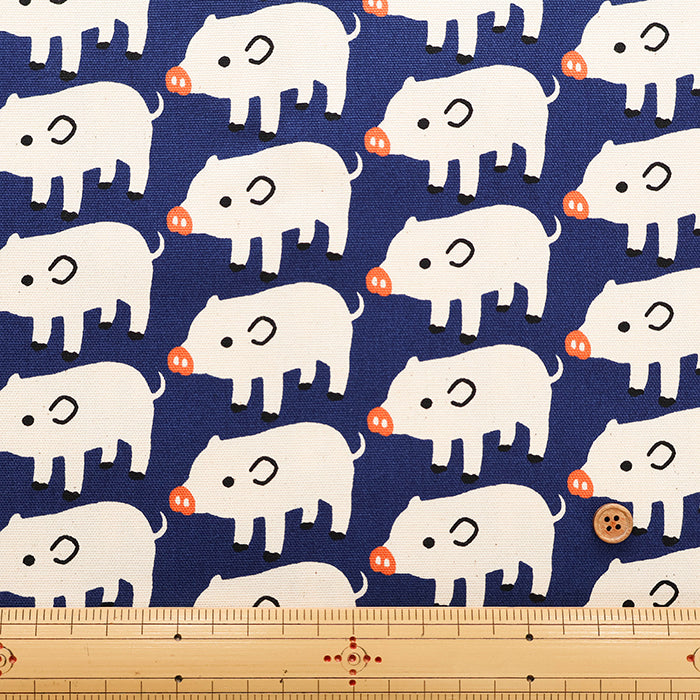 Cotton Oxford Fabric - Boo Boo Pig - nomura tailor