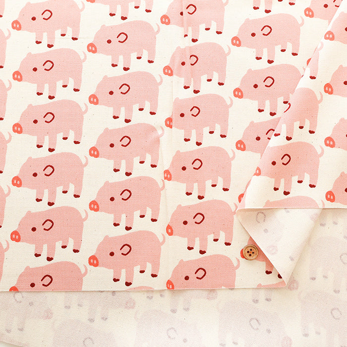 Cotton Oxford Fabric - Boo Boo Pig - nomura tailor