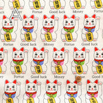 Cotton Muslin printed Fabric  - MANEKI NEKO - nomura tailor