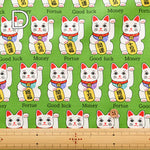Cotton Muslin printed Fabric  - MANEKI NEKO - nomura tailor