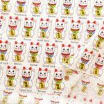 Cotton Muslin printed Fabric  - MANEKI NEKO - nomura tailor