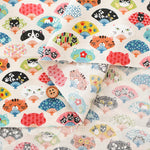 Cotton Scare Printed Fabric - Nyanko-da-Wa Folding Fan Cat - nomura tailor