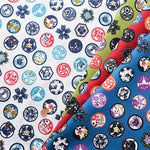 Cotton Scare Printed Fabric - Nyanko-da-Wa Family Crest Cat - nomura tailor