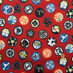 Cotton Scare Printed Fabric - Nyanko-da-Wa Family Crest Cat - nomura tailor