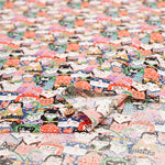 Cotton Scare Printed Fabric - Nyanko-da-Wa Kabuki Cat - nomura tailor