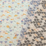 C/L Canvas Quilted Fabric - Qinghai wave cat - nomura tailor