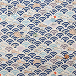 C/L Canvas Quilted Fabric - Qinghai wave cat - nomura tailor