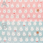 Cotton Double Gauze Printed Fabric - Bow Tie Bunny - nomura tailor