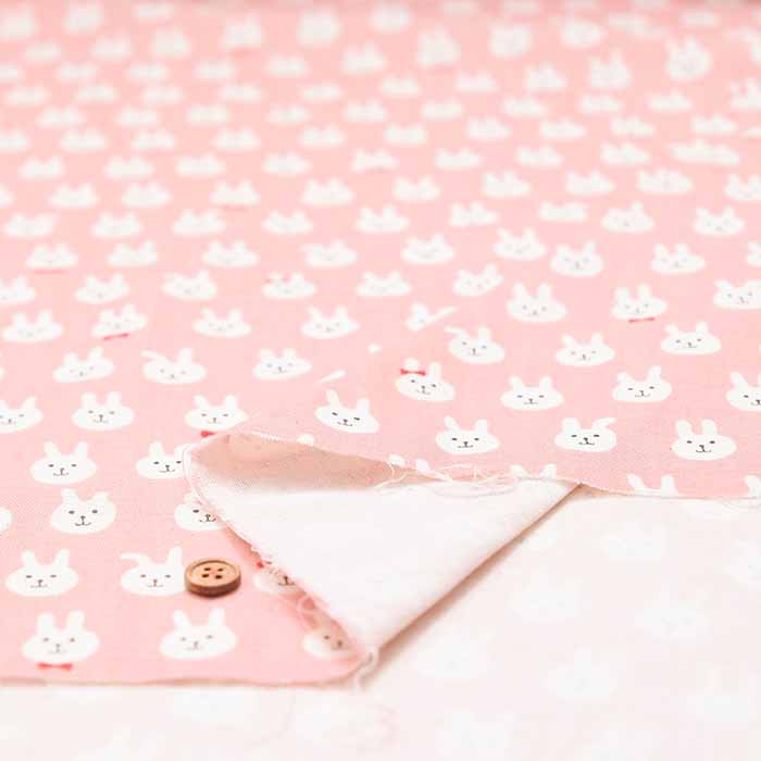Cotton Double Gauze Printed Fabric - Bow Tie Bunny - nomura tailor