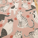 C/L Canvas Print Fabric - Dot and Cat - nomura tailor