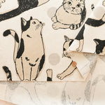 C/L Canvas Print Fabric - Dot and Cat - nomura tailor