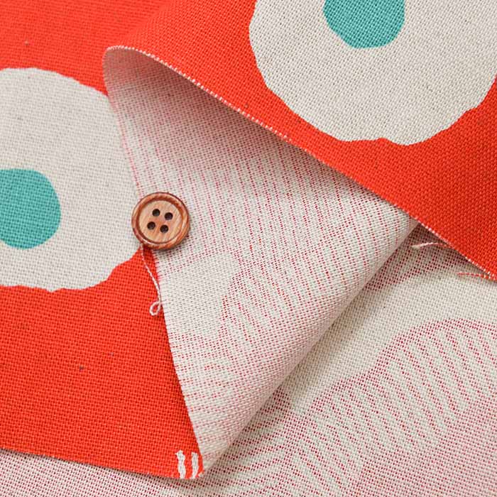 C/L Canvas Printed Fabric - Poppy - nomura tailor