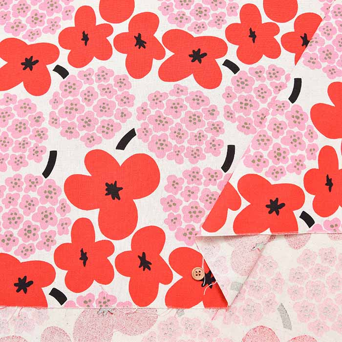 C/L Canvas Printed Fabric - Bouquet - nomura tailor