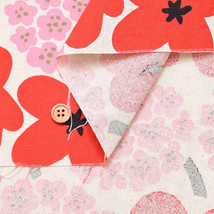 C/L Canvas Printed Fabric - Bouquet - nomura tailor