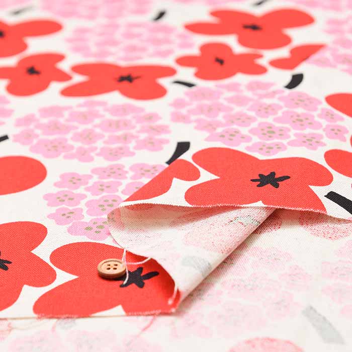 C/L Canvas Printed Fabric - Bouquet - nomura tailor