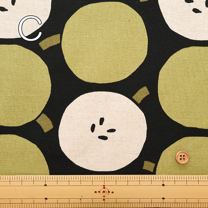 C/L Canvas Print Fabric - Blue Apple - nomura tailor