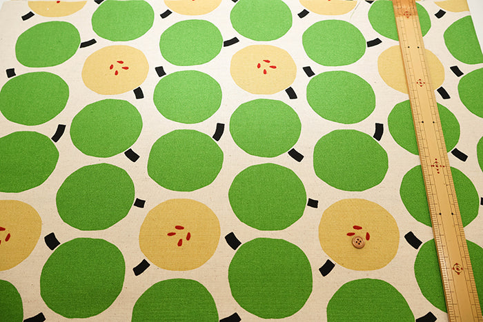 C/L Canvas Print Fabric - Blue Apple - nomura tailor