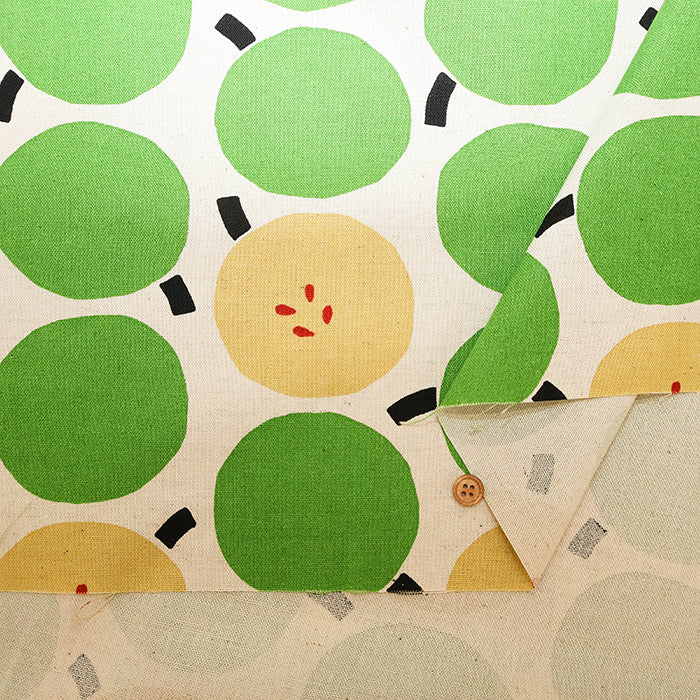 C/L Canvas Print Fabric - Blue Apple - nomura tailor