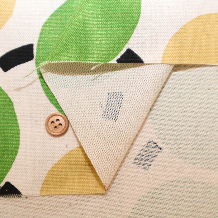 C/L Canvas Print Fabric - Blue Apple - nomura tailor