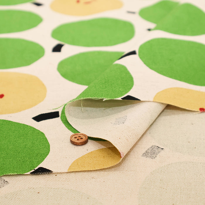 C/L Canvas Print Fabric - Blue Apple - nomura tailor