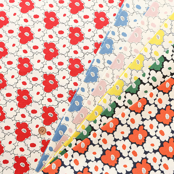 Cotton Broad Fabric - Mini Peach Flower - nomura tailor