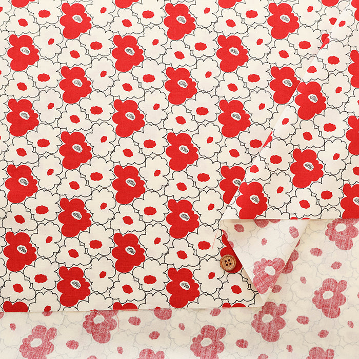 Cotton Broad Fabric - Mini Peach Flower - nomura tailor