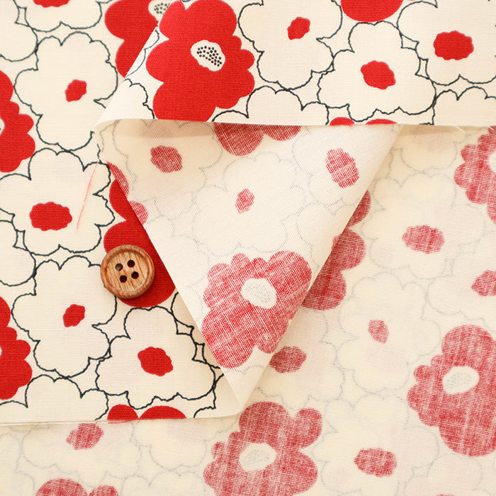 Cotton Broad Fabric - Mini Peach Flower - nomura tailor