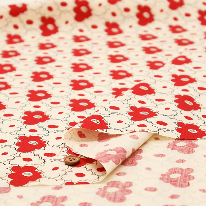 Cotton Broad Fabric - Mini Peach Flower - nomura tailor