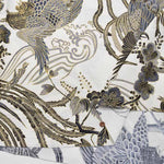 Cotton dobby Japanese Pattern Printed Fabric Houou - nomura tailor