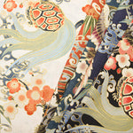 Cotton Dobby Lame (Glitter) Fabric - “Japanese Patterns, Cranes and Turtles” - nomura tailor