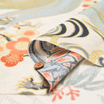 Cotton Dobby Lame (Glitter) Fabric - “Japanese Patterns, Cranes and Turtles” - nomura tailor