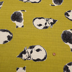 Cotton Dobby Fabric - Japanese Pattern - Cat - nomura tailor