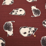 Cotton Dobby Fabric - Japanese Pattern - Cat - nomura tailor