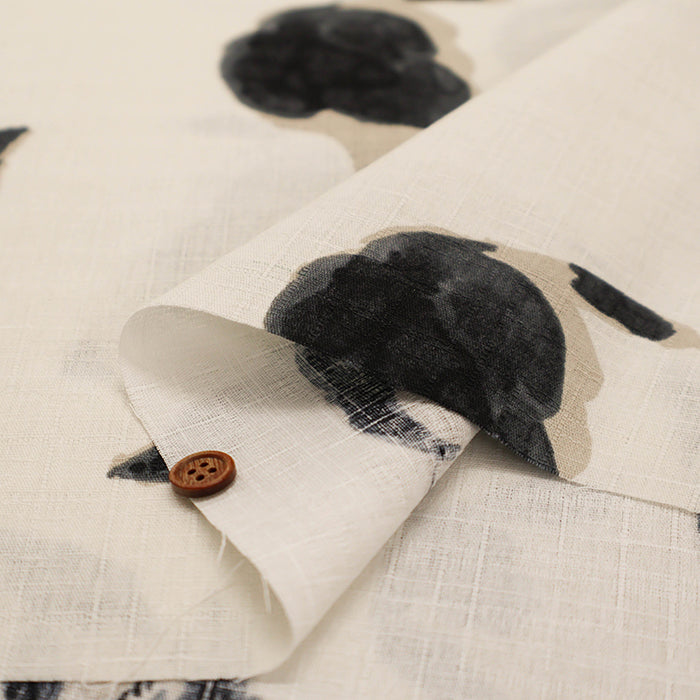 Cotton Dobby Fabric - Japanese Pattern - Cat - nomura tailor