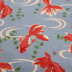Cotton Dobby Fabric - Japanese Pattern - Goldfish - nomura tailor